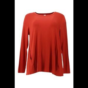 MarlaWynne Women's Jersey Knit Butterfly Tee Pockets Russet - Regular